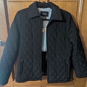 George Black Quilted Jacket with Light Blue Lining